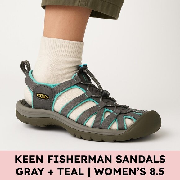 Keen Shoes - KEEN Whisper Women’s 8.5 Gray Teal Waterproof Hiking Sandals Closed Toe Gorpcore